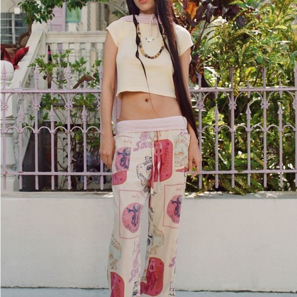 UO Amelie Printed Linen Pant - Picture 3 of 10